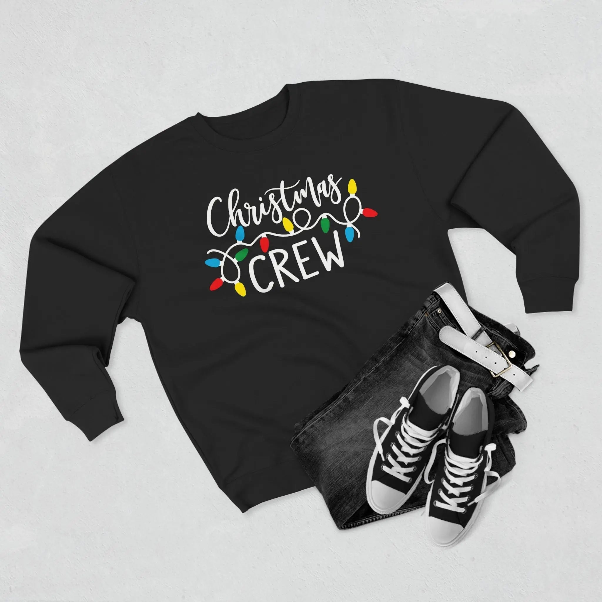 Christmas Crew Sweatshirt — Holiday Lights Graphic Crewneck - BrownBubble