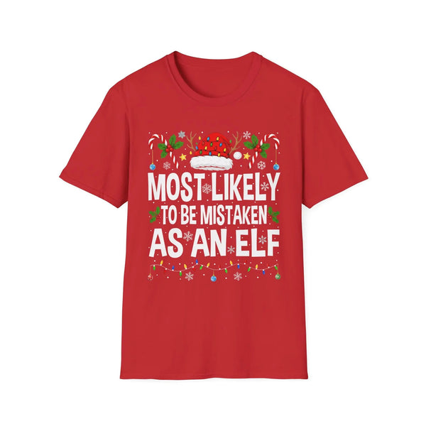 Most Likely To Be Mistaken As An Elf Shirt – Funny Matching Family Christmas Tee for Short People – Soft Cotton Holiday Party Top