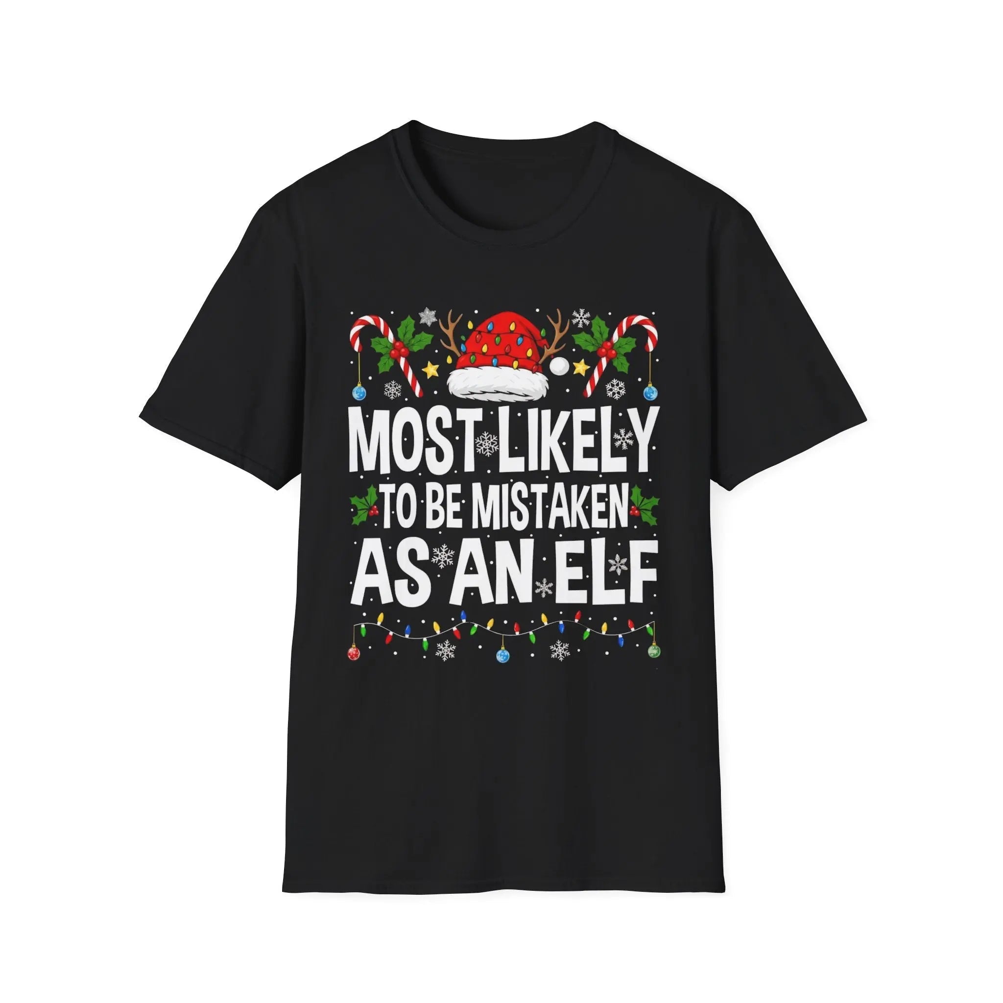 Most Likely To Be Mistaken As An Elf Shirt – Funny Matching Family Christmas Tee for Short People – Soft Cotton Holiday Party Top - BrownBubble