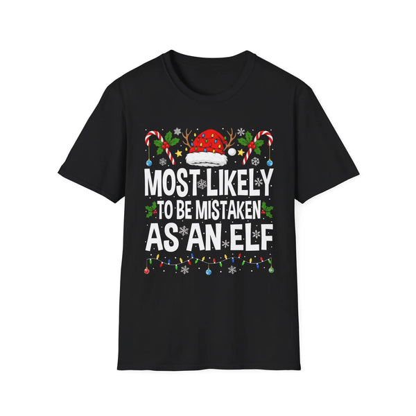 Most Likely To Be Mistaken As An Elf Shirt – Funny Matching Family Christmas Tee for Short People – Soft Cotton Holiday Party Top