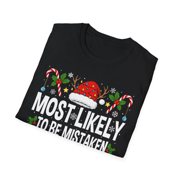 Most Likely To Be Mistaken As An Elf Shirt – Funny Matching Family Christmas Tee for Short People – Soft Cotton Holiday Party Top
