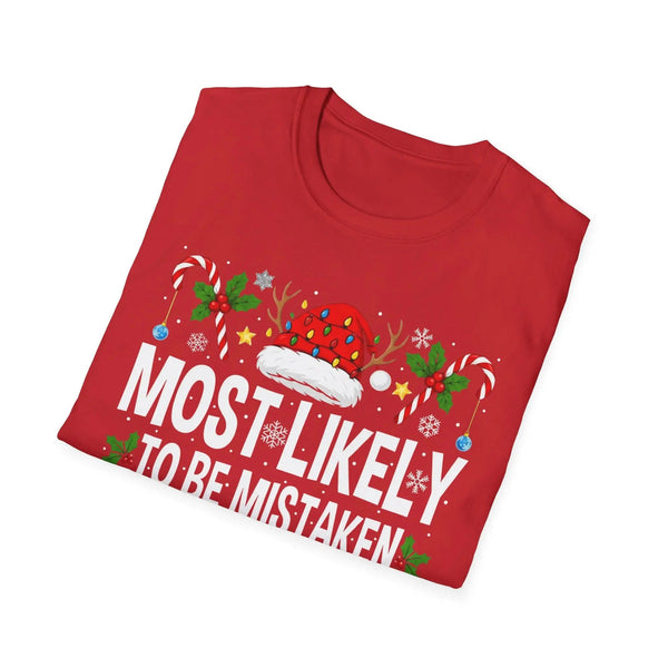 Most Likely To Be Mistaken As An Elf Shirt – Funny Matching Family Christmas Tee for Short People – Soft Cotton Holiday Party Top